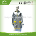 Ladies Silver Fluorescence PVC Rainwear Long Raincoat